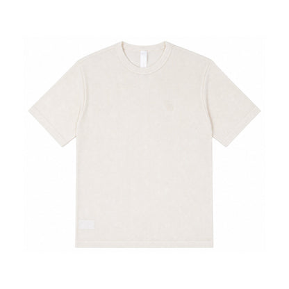 LETTER WAFFLE THERMAL SHORT SLEEVE HENLEY TEE BEIGE