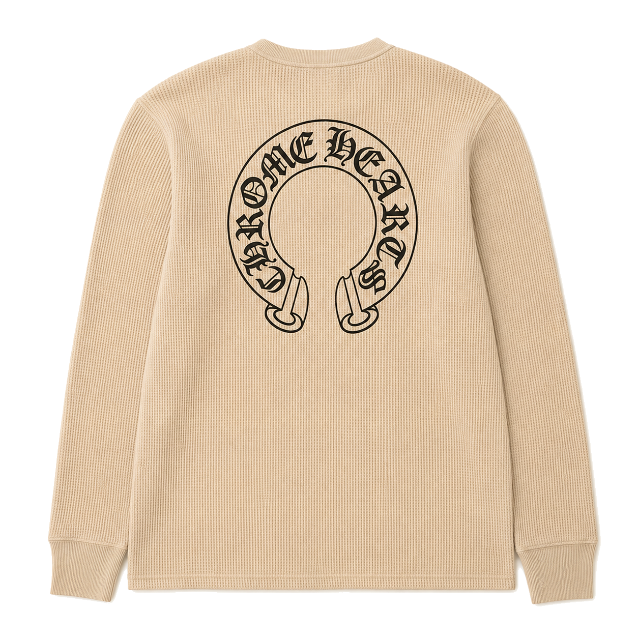 BEIGE WAFFLE HENLEY LONGSLEEVE back
