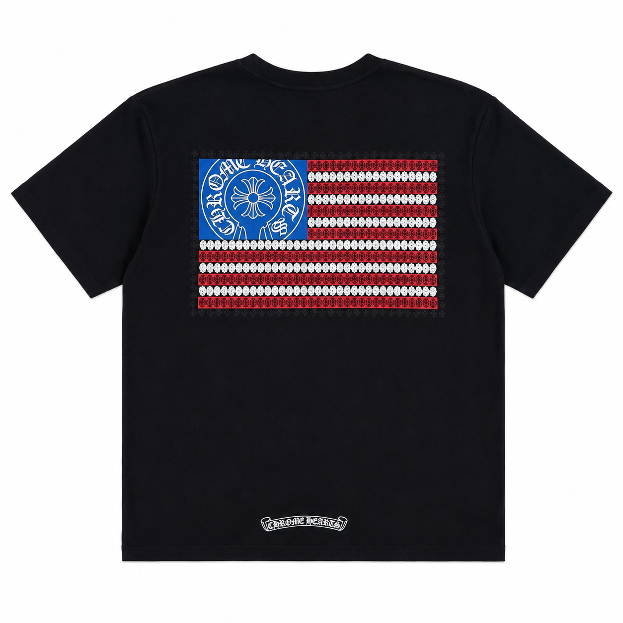 Black American Flag Pocket Tee back
