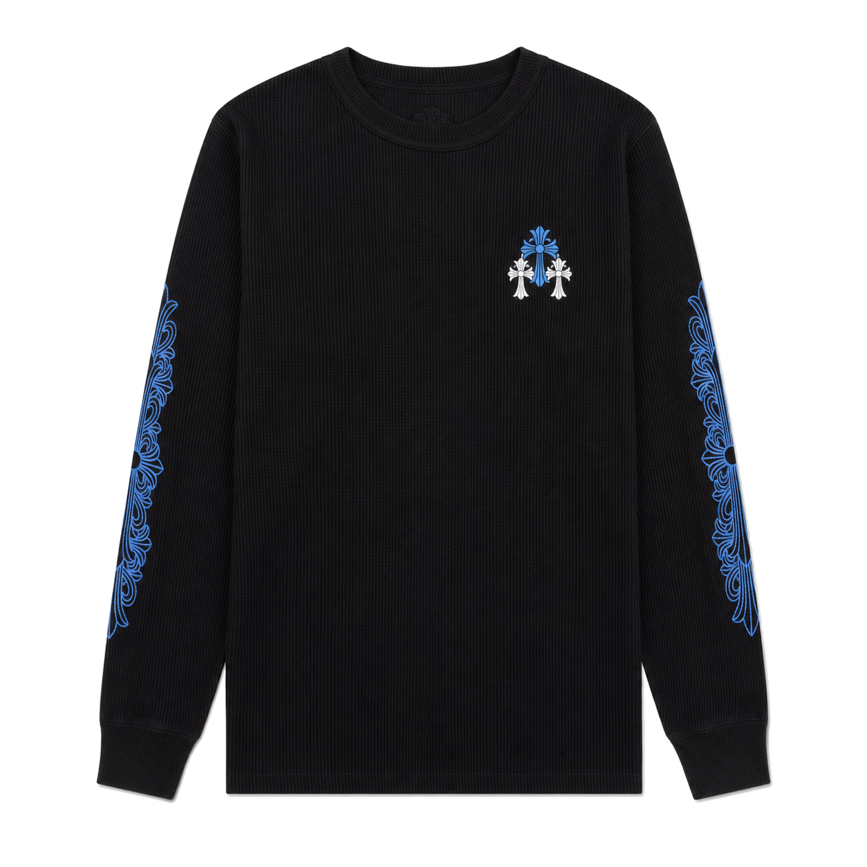 BLACK BLUE FLORAL THERMAL LONGSLEEVE front