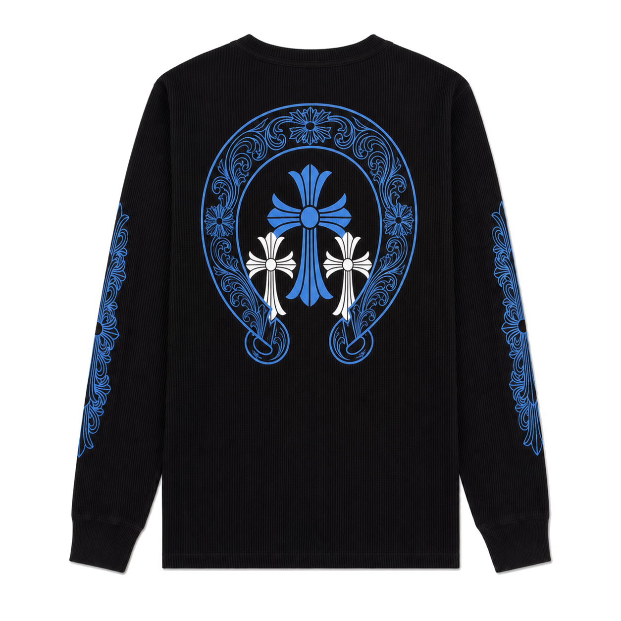 BLACK BLUE FLORAL THERMAL LONGSLEEVE back