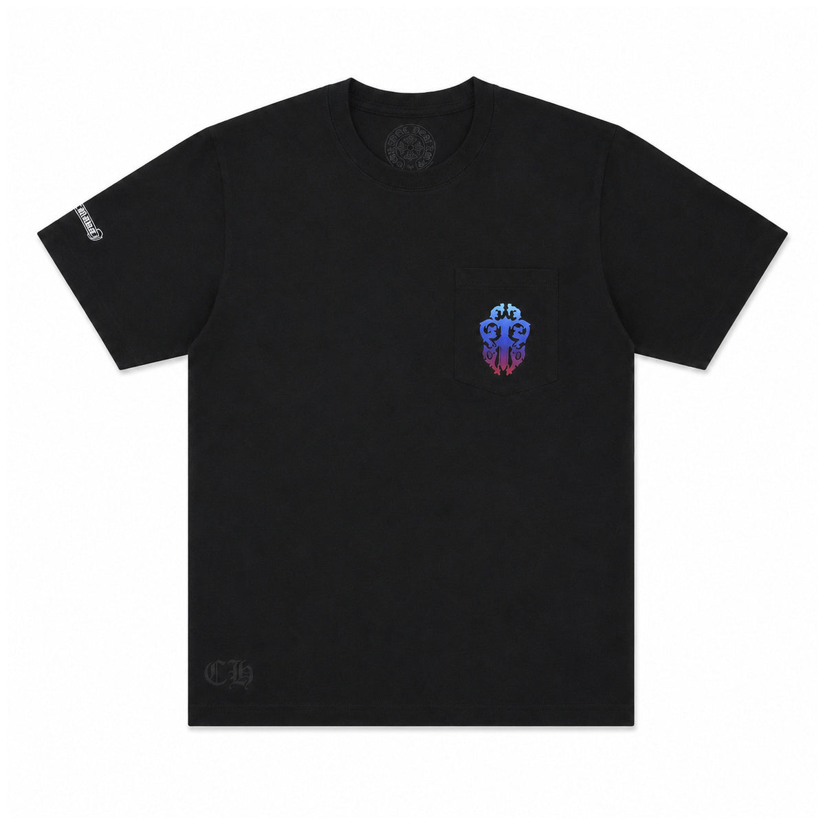 BLACK GRADIENT DAGGER TEE — front view