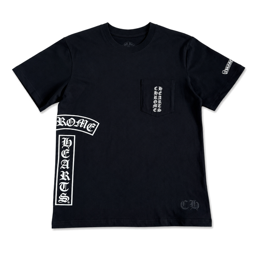 BLACK HORSESHOE POCKET TEE front