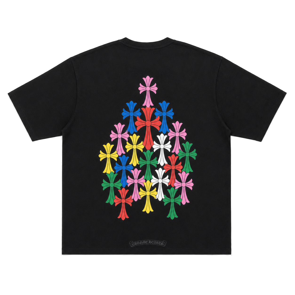 BLACK MULTICOLOR CEMETERY TEE back