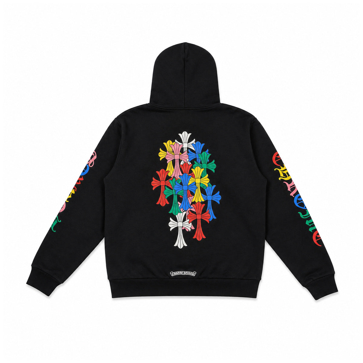 BLACK MULTICOLOR CROSS CEMETERY ZIPUP — back view