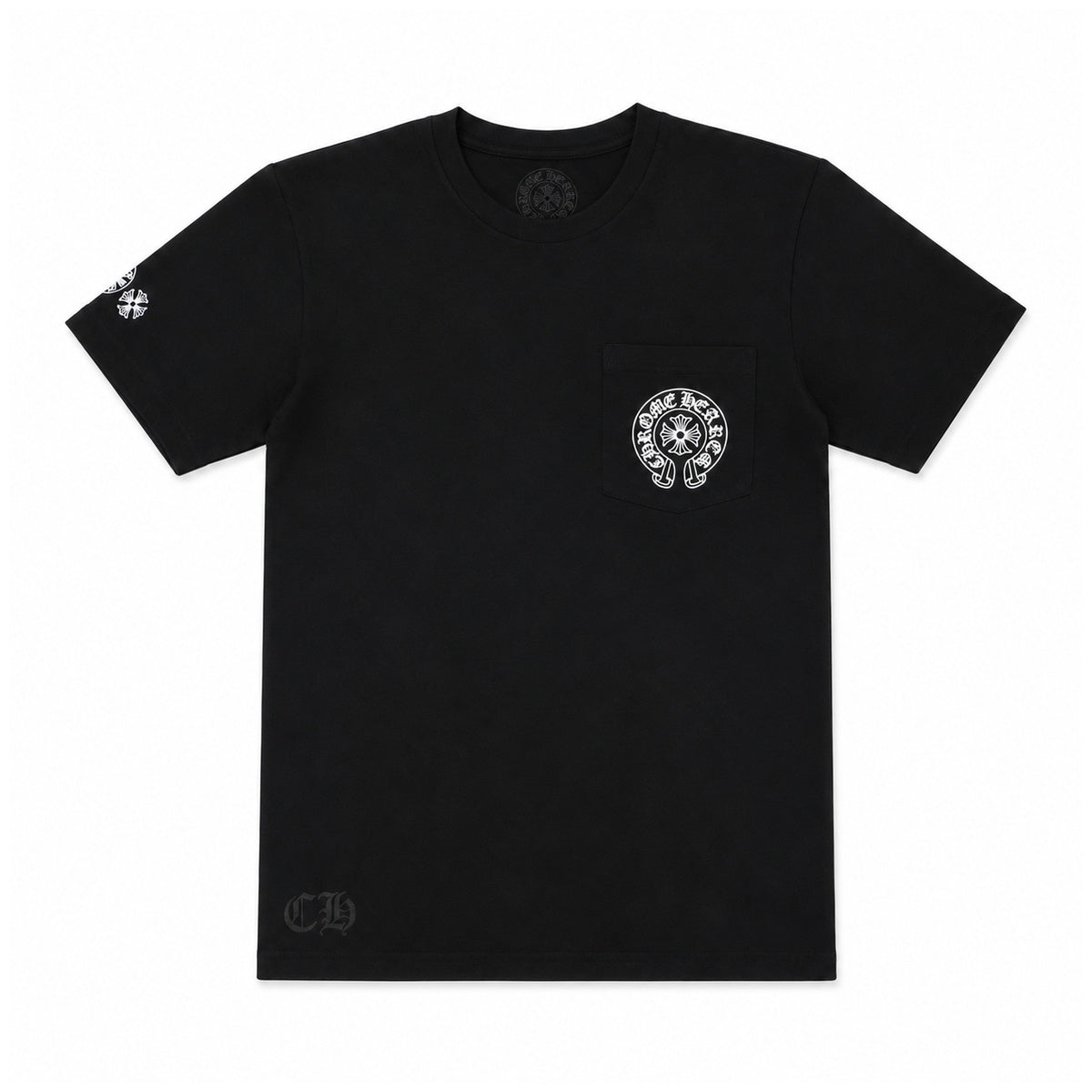 BLACK MULTICOLOR HORSESHOE TEE — front view