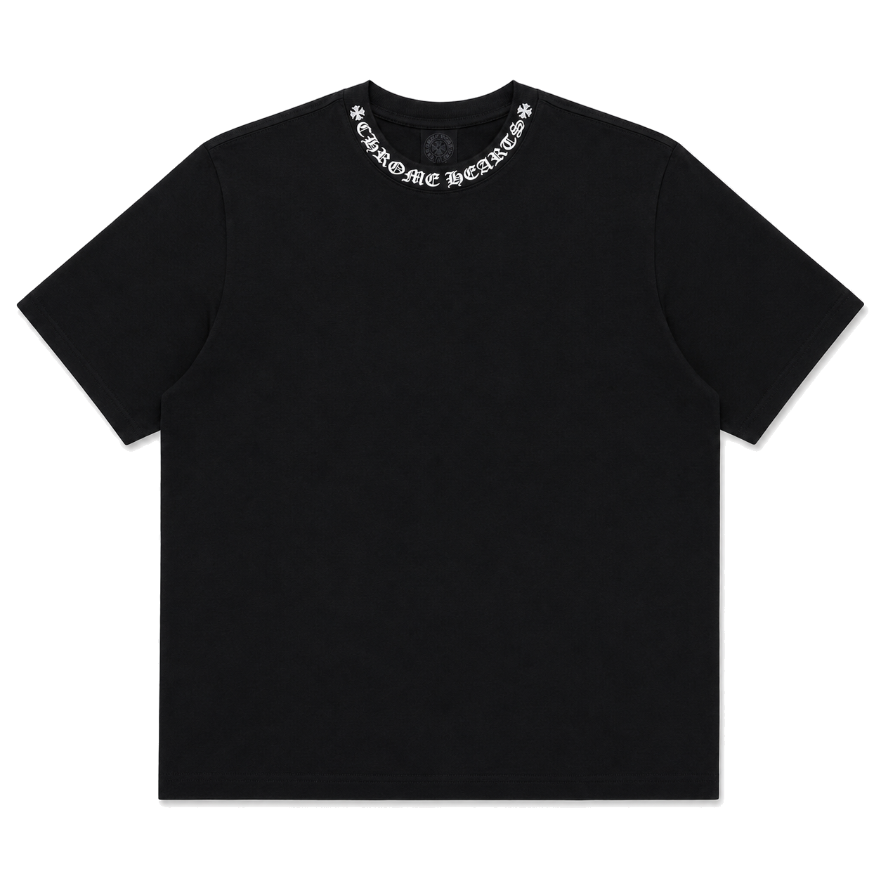 BLACK NECK LOGO TEE front