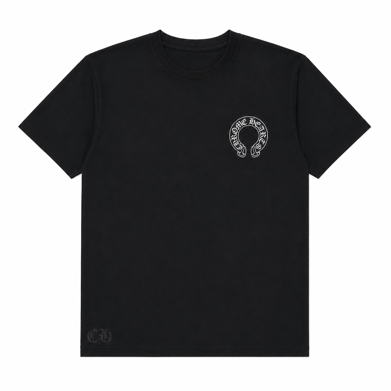 BLACK SCROLL LOGO TEE front