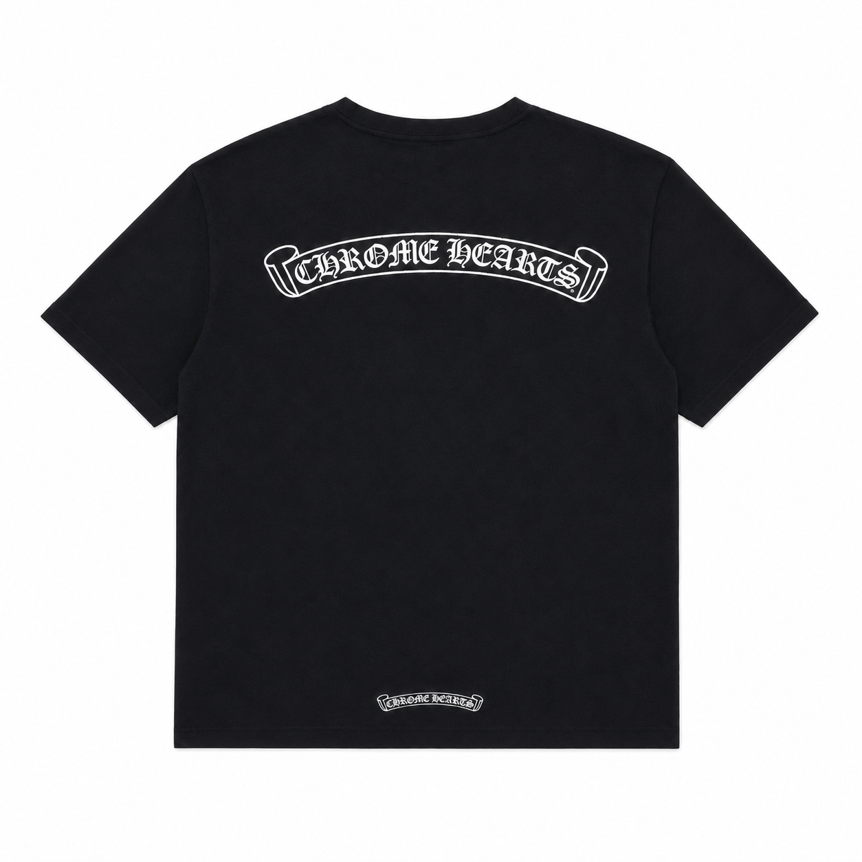BLACK SCROLL LOGO TEE back