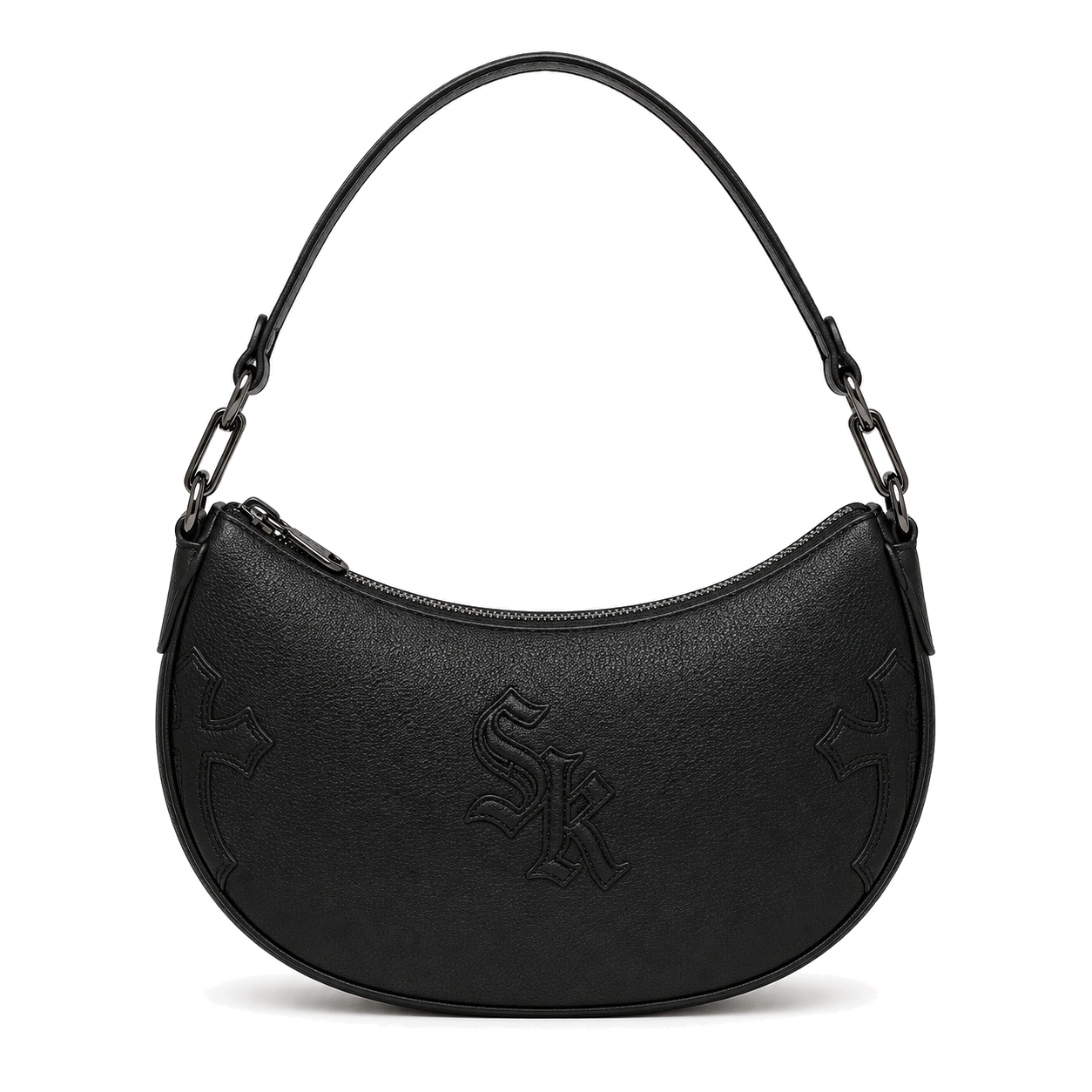 BLACK SK CRESCENT SHOULDER BAG front