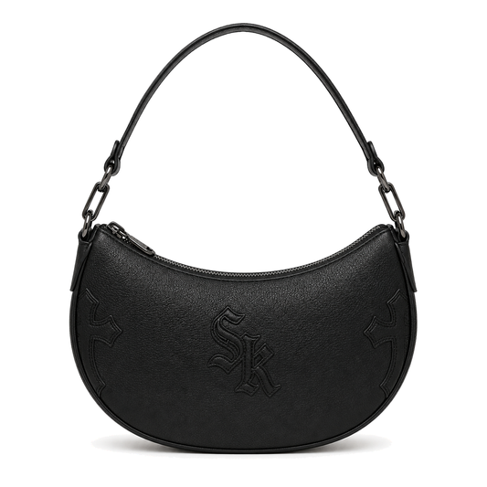 BLACK SK CRESCENT SHOULDER BAG front