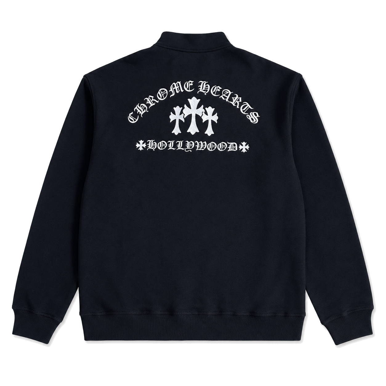BLACK TRIPLE CROSS HOLLYWOOD QUARTER ZIP back