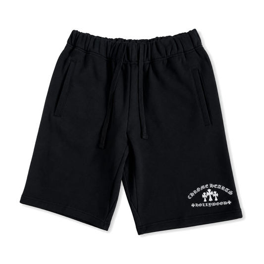 BLACK TRIPLE CROSS HOLLYWOOD SHORTS front