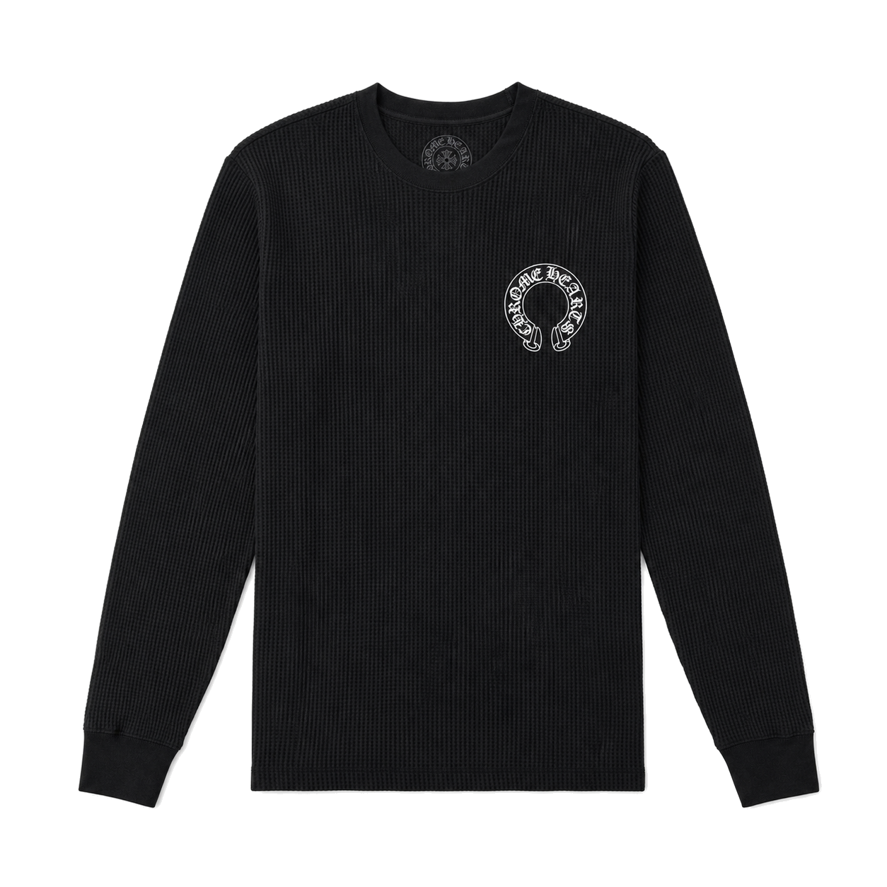 BLACK WAFFLE KNIT LONGSLEEVE front