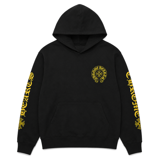 BLACK YELLOW ONLINE EXCLUSIVE HOODIE front