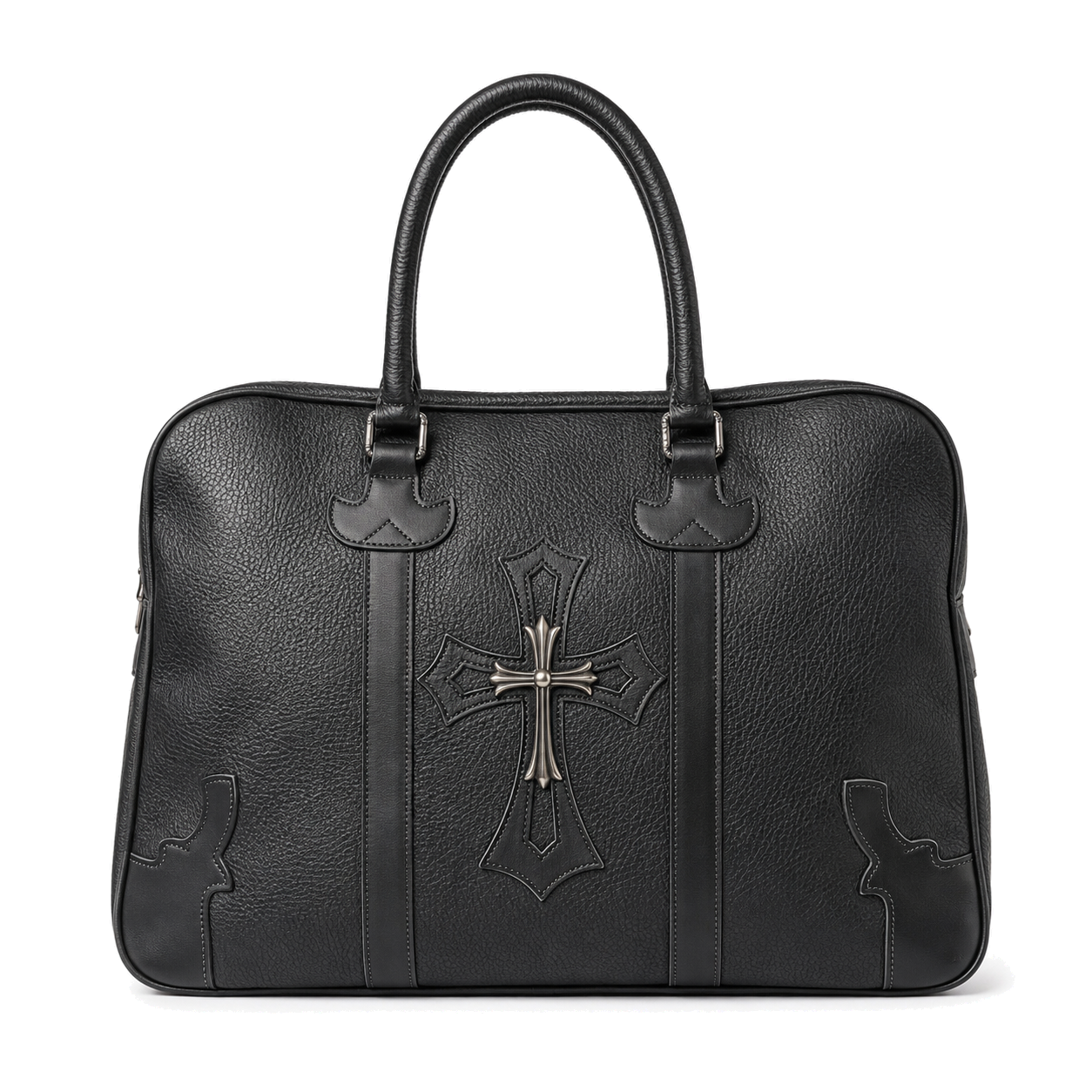 Chrome Hearts 1 Cross Leather Patch FS Tote Bag front view