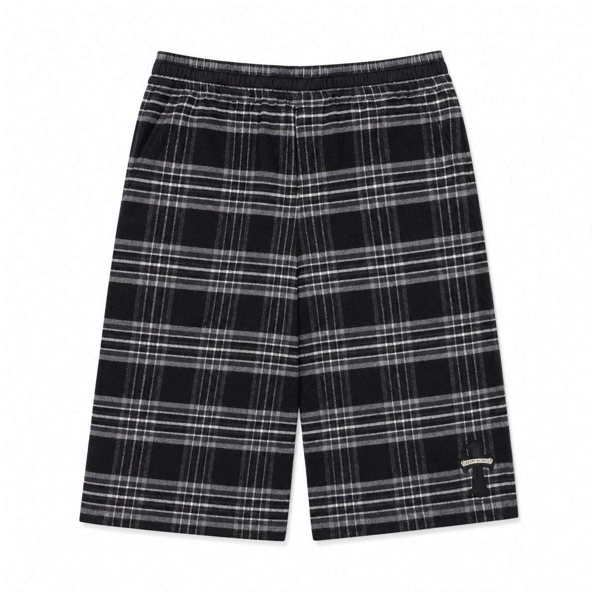 GREY AFTER SCHOOL CROSS PATCH SHORTS — front view