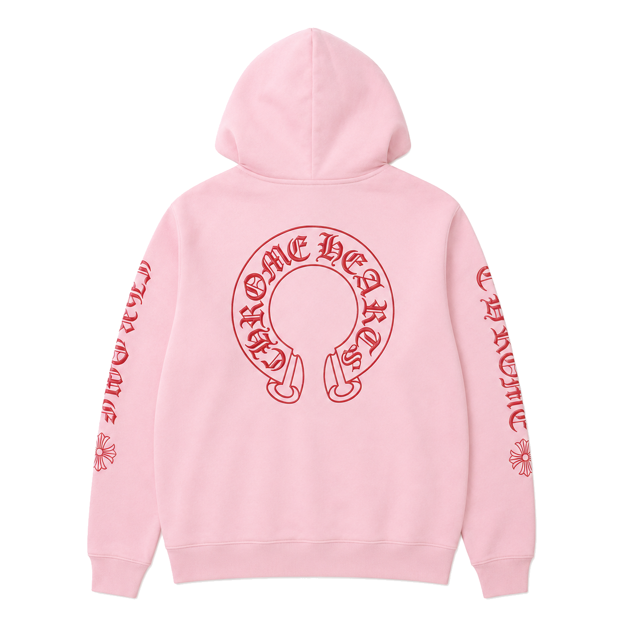 PINK RED LOGO HOODIE back