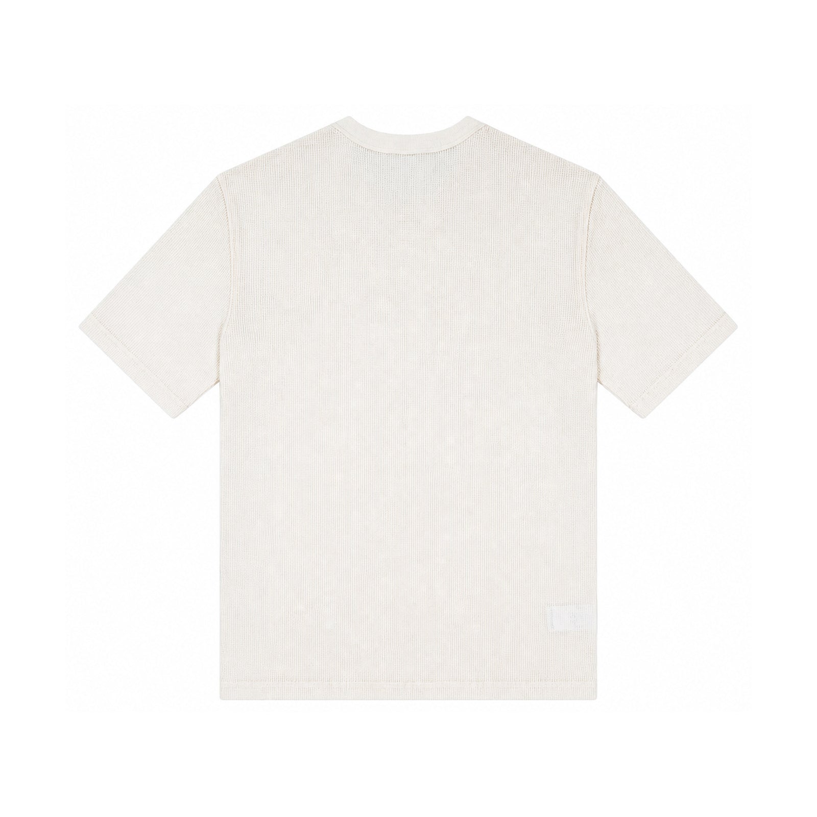 LETTER WAFFLE THERMAL SHORT SLEEVE HENLEY TEE BEIGE - back
