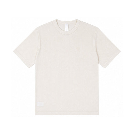 LETTER WAFFLE THERMAL SHORT SLEEVE HENLEY TEE BEIGE - front