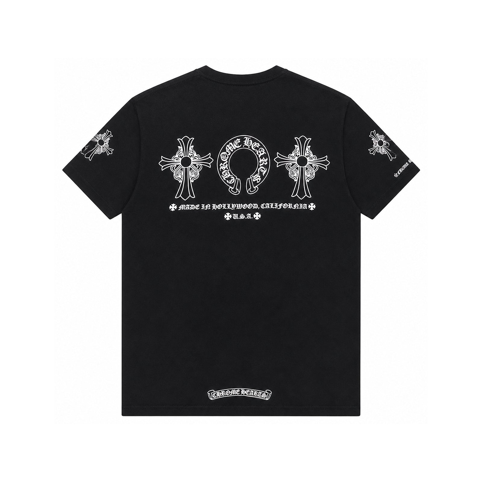 HORSESHOE AND CROSS BACK T-SHIRT BLACK - back