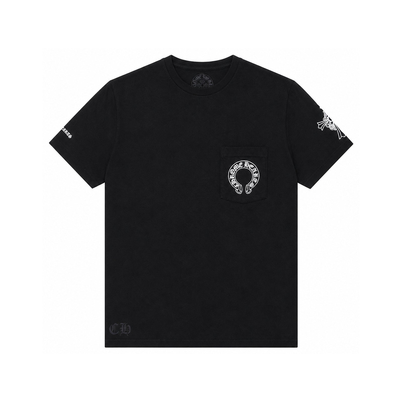 HORSESHOE AND CROSS BACK T-SHIRT BLACK - front