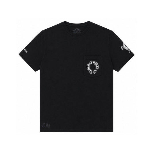 HORSESHOE AND CROSS BACK T-SHIRT BLACK - front