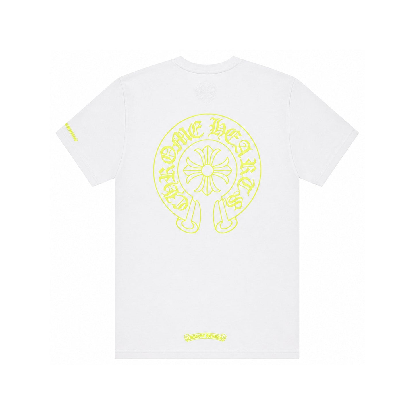 FLUORESCENT GREEN HORSESHOE T-SHIRT WHITE - back
