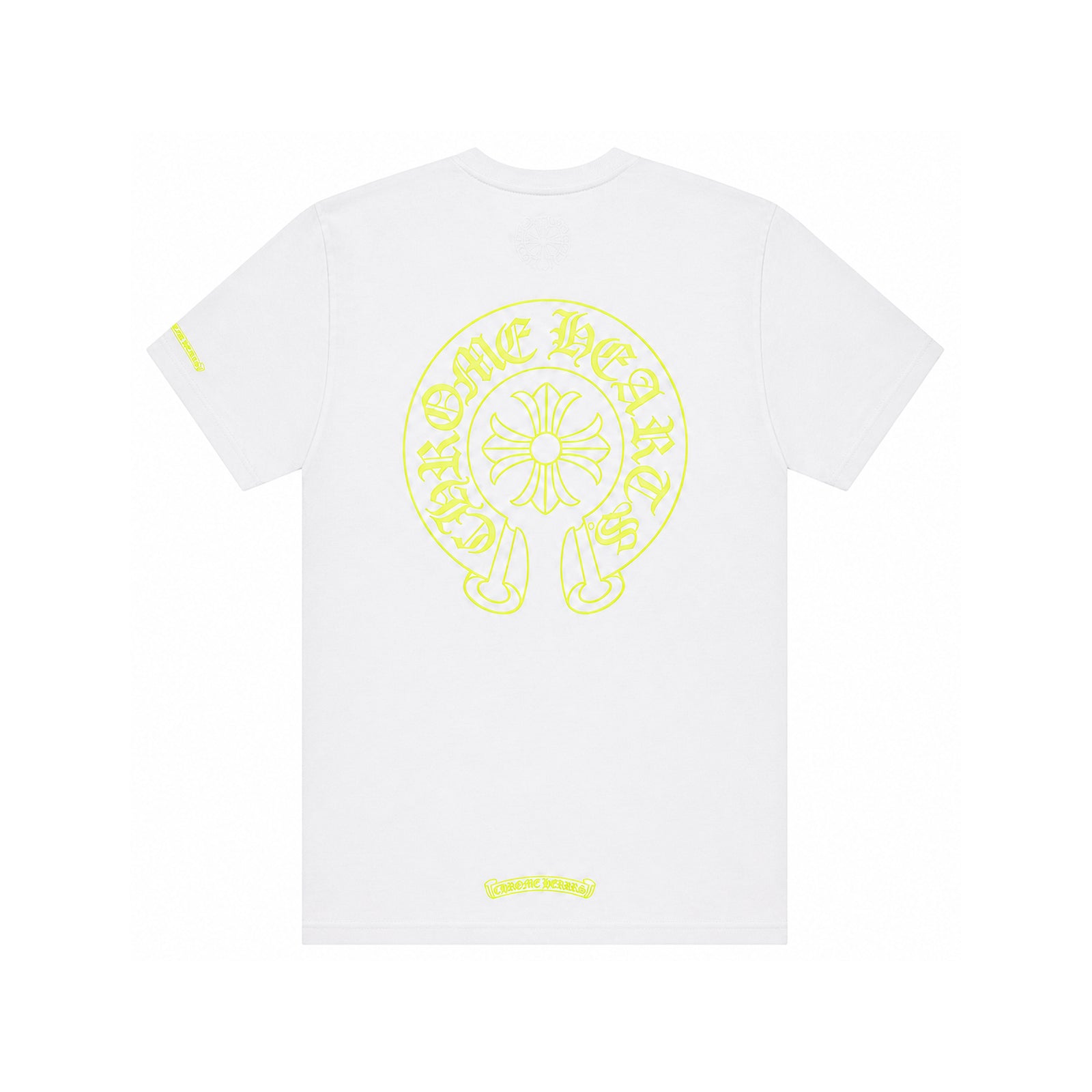 FLUORESCENT GREEN HORSESHOE T-SHIRT WHITE - back
