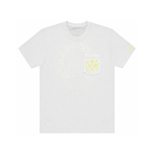 FLUORESCENT GREEN HORSESHOE T-SHIRT WHITE - front