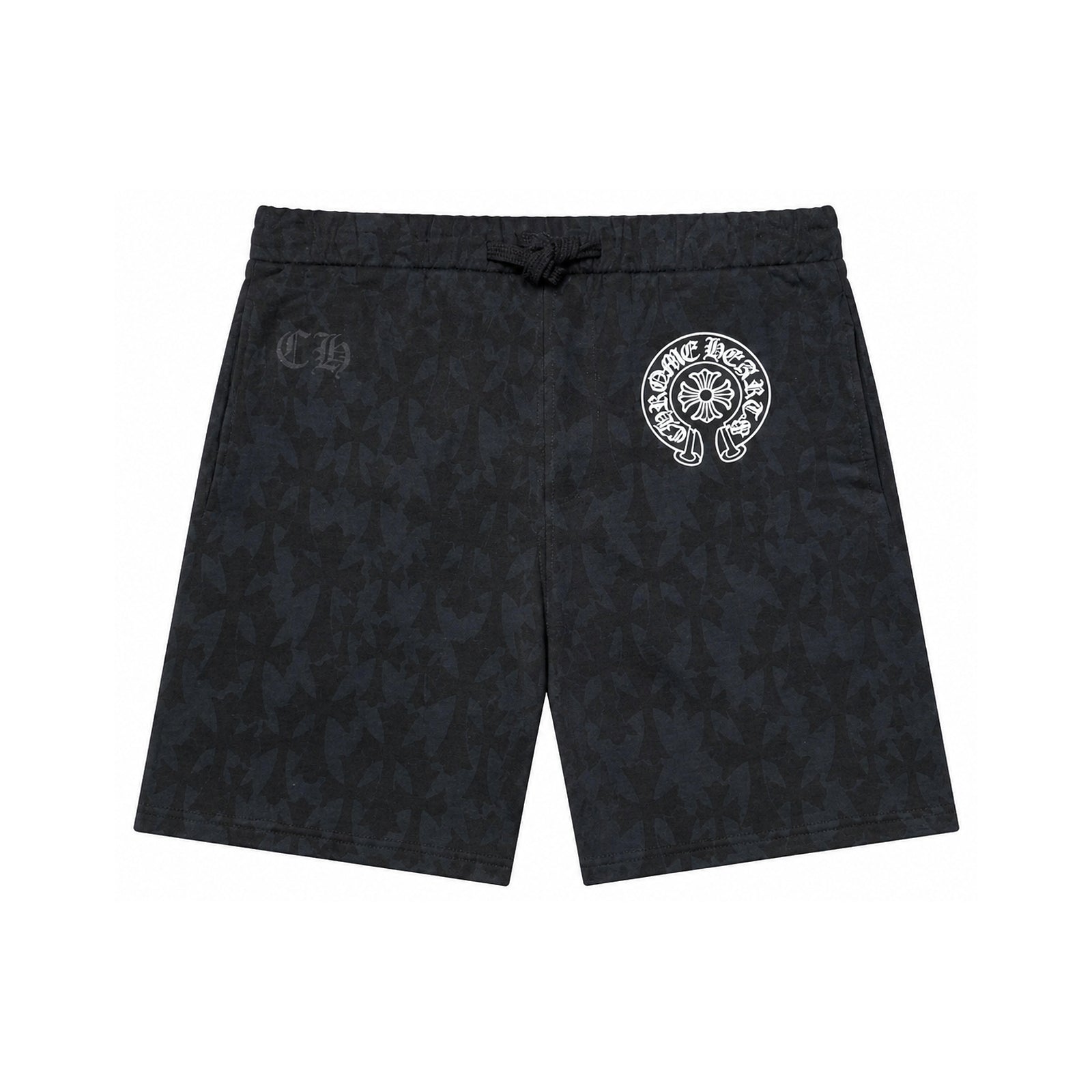 CEMETERY CROSS SWEAT SHORTS BLACK - front