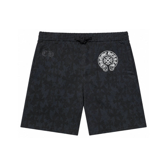 CEMETERY CROSS SWEAT SHORTS BLACK - front