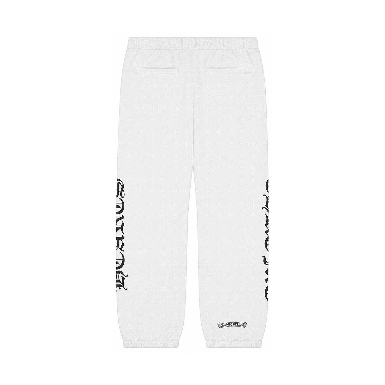 PLUS CROSS ALLOVER PRINT SWEATPANTS WHITE - back