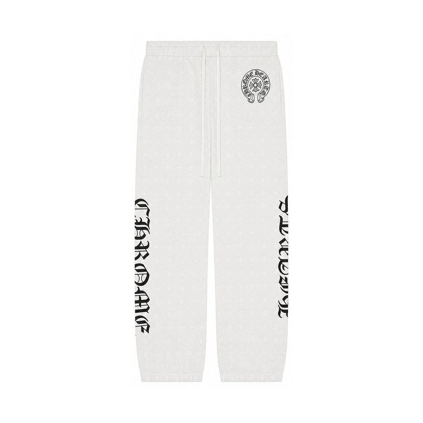 PLUS CROSS ALLOVER PRINT SWEATPANTS WHITE - front