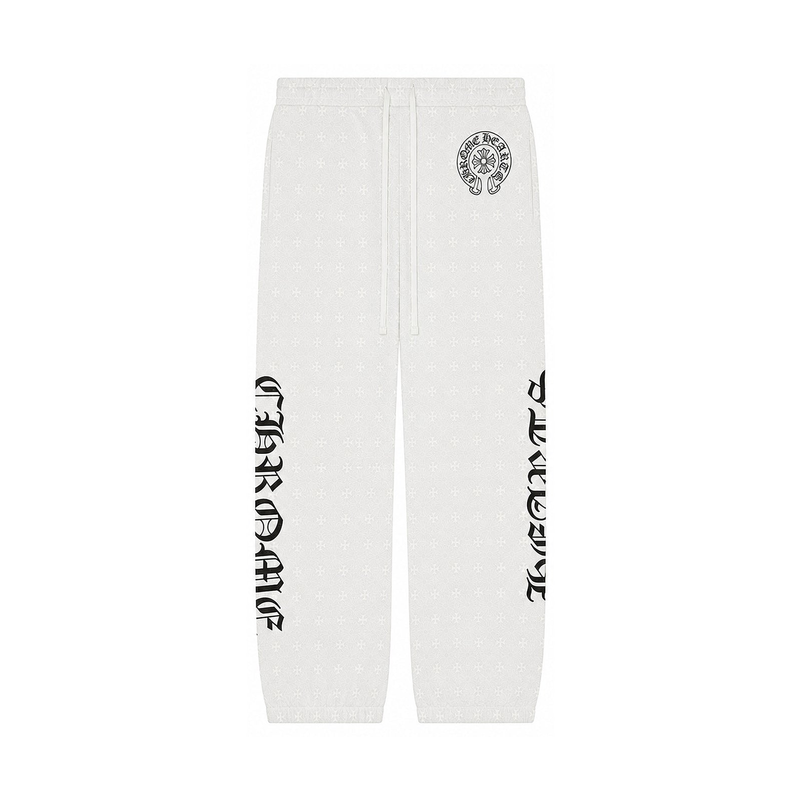 PLUS CROSS ALLOVER PRINT SWEATPANTS WHITE - front