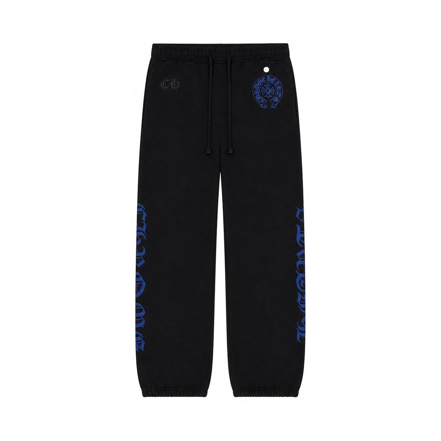 LOGO SWEATPANTS BLACK BLUE - front