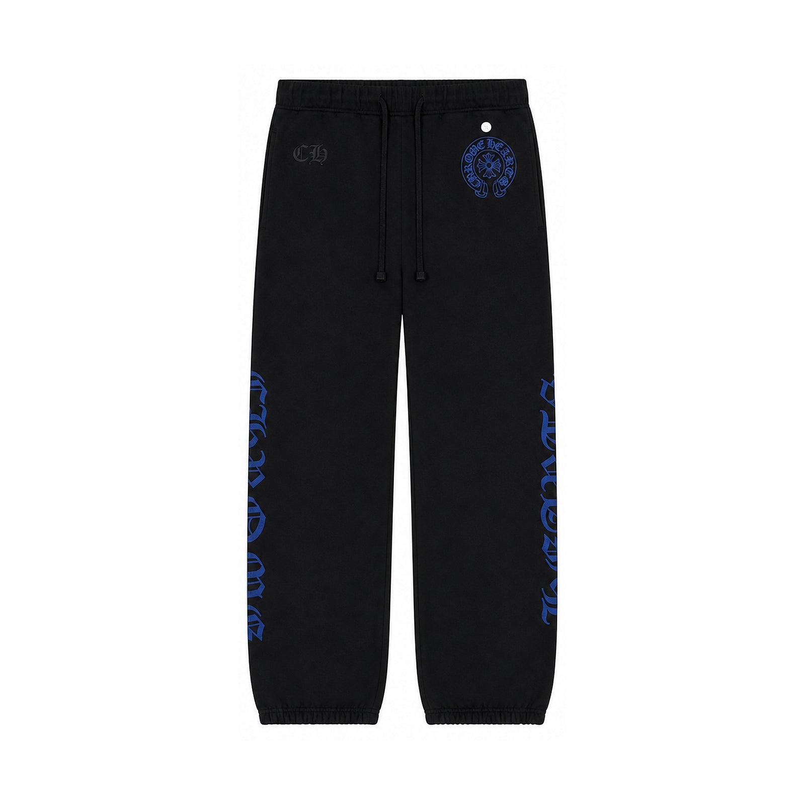 LOGO SWEATPANTS BLACK BLUE - front