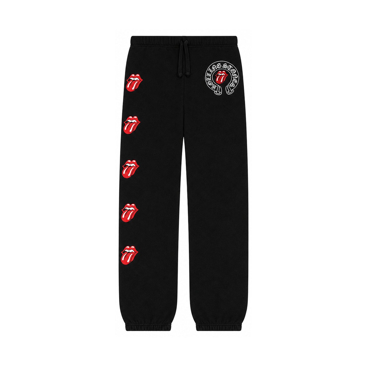 EMBROIDERED ROLLING STONE SWEATPANTS BLACK - front