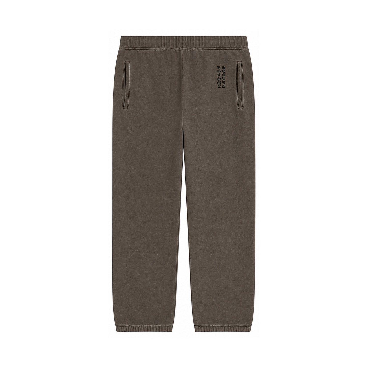 Y NOT EMBROIDERED VERTICAL LOGO SWEATPANTS GREY BLACK - front