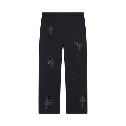 CROSS PATCH SWEATPANTS BLACK - front