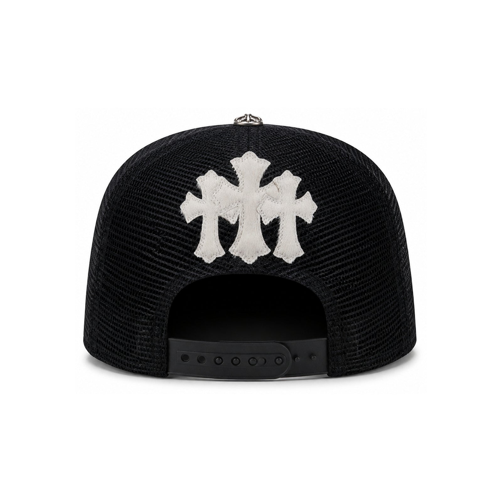 TRIPLE CROSS CEMETERY HAT BLACK CALFSKIN MOHAIR - back