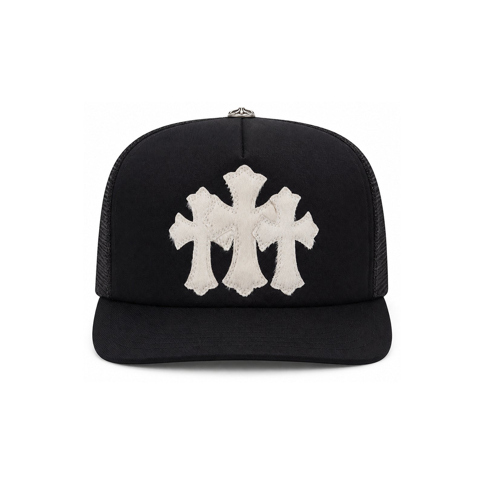 TRIPLE CROSS CEMETERY HAT BLACK CALFSKIN MOHAIR - front