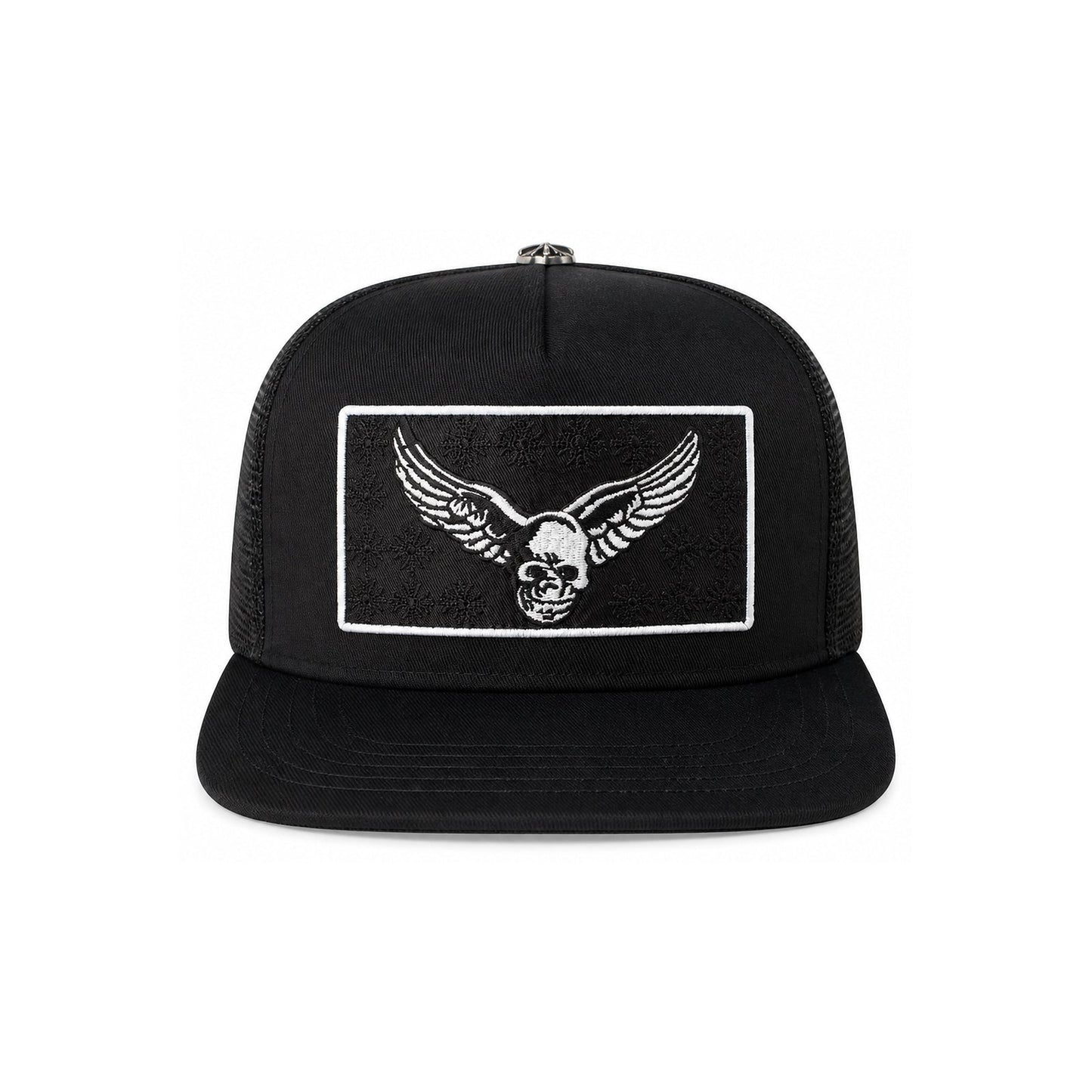 FOTI YUNGBLUD AEROSMITH TRUCKER HAT BLACK WHITE - front
