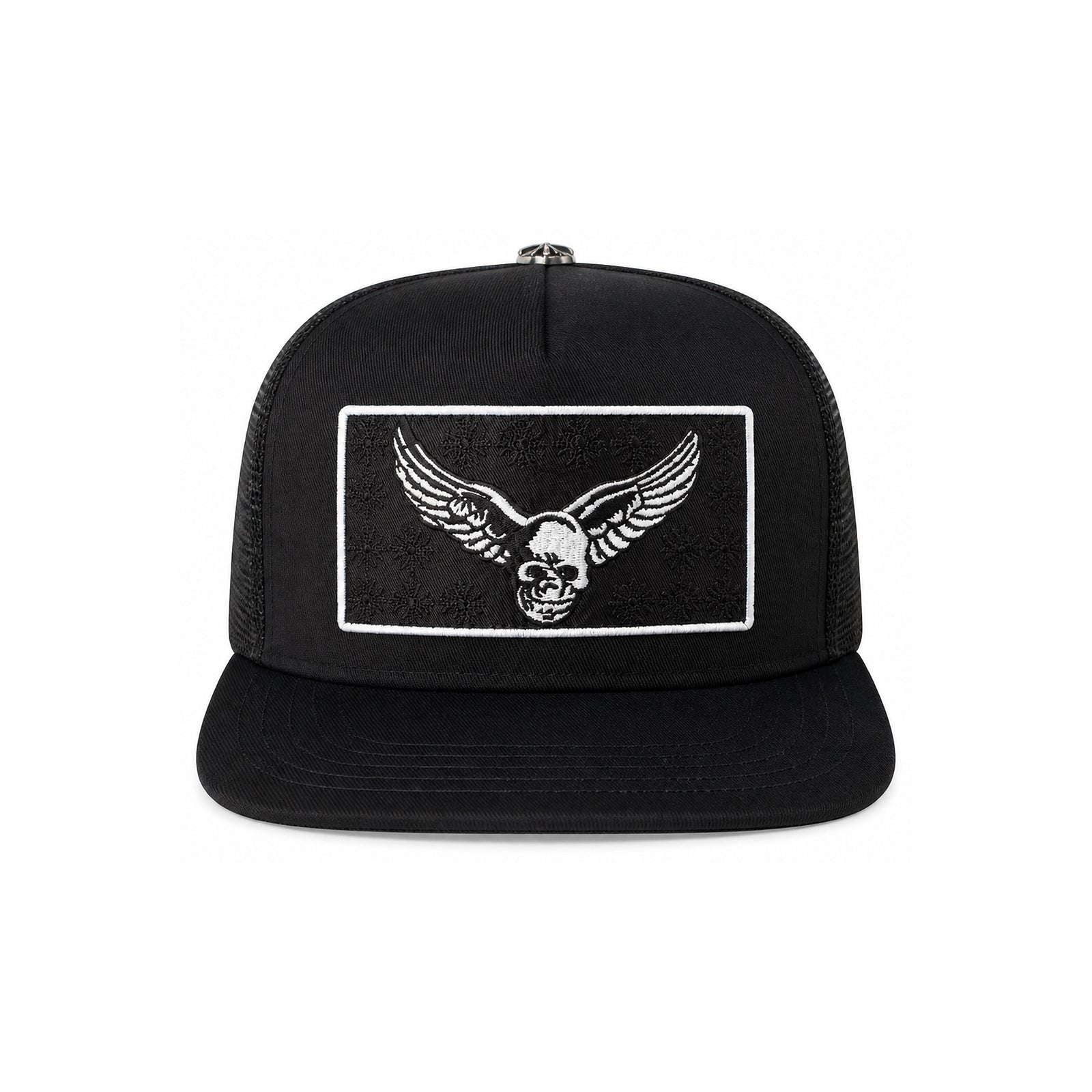 FOTI YUNGBLUD AEROSMITH TRUCKER HAT BLACK WHITE - front