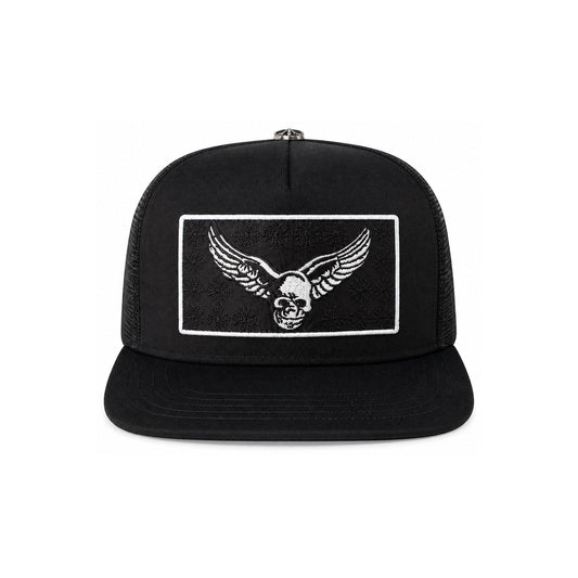 FOTI YUNGBLUD AEROSMITH TRUCKER HAT BLACK WHITE - front