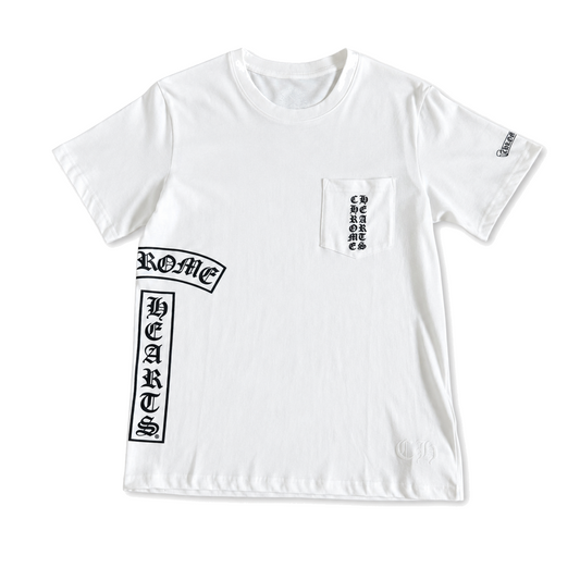 WHITE HORSESHOE POCKET TEE front