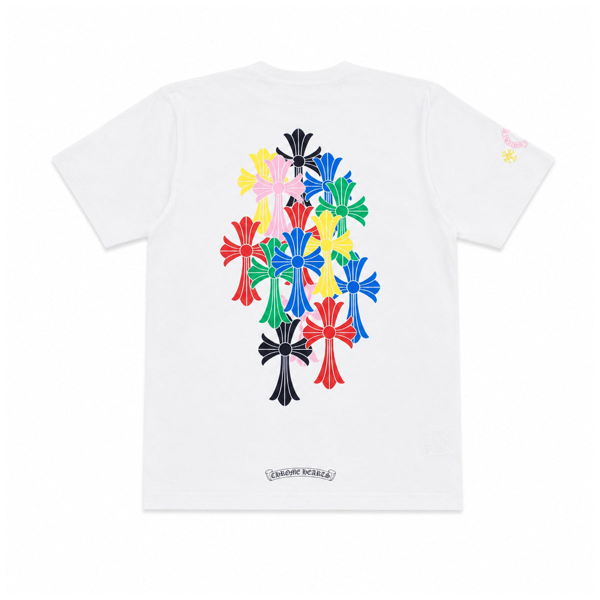 WHITE MULTICOLOR CROSS CEMETERY TEE — back view