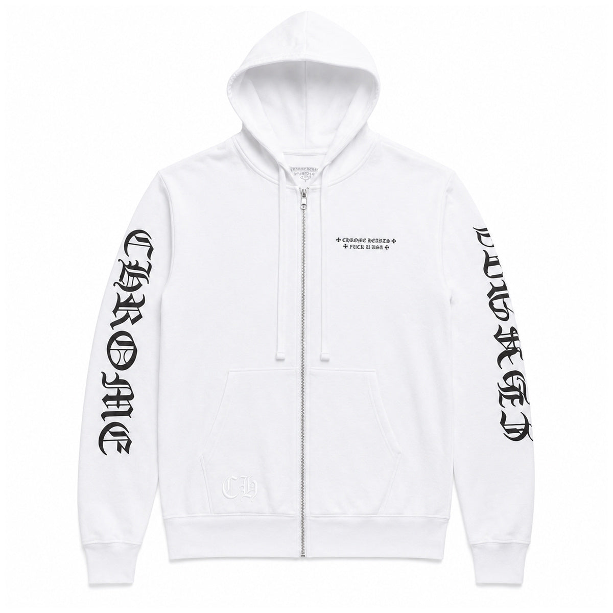 WHITE PLUS CROSS ALL OVER ZIPUP — front view